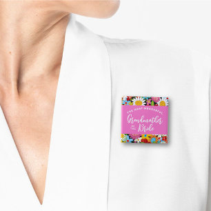 GROßMUTTER DER BRAUT Frühlingshochzeit mit Blumen Button