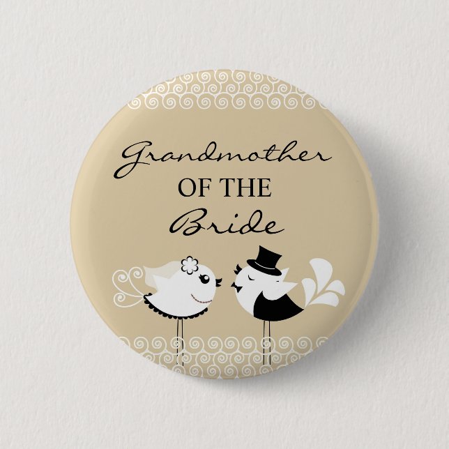 Großmutter der Braut-Vögel, die Knopf Wedding sind Button (Vorderseite)