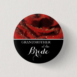 Großmutter der Brauthochzeit-Rote Rose Button