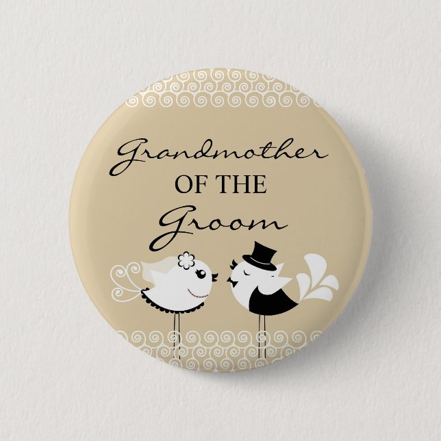 Großmutter der Bräutigam-Vögel, die Knopf Wedding Button (Vorderseite)