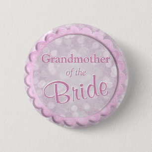 Großmutter des Braut-RosaConfetti Button