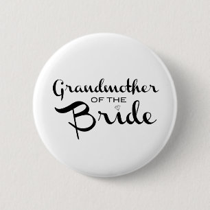 Großmutter des Braut-Schwarzen auf Weiß Button