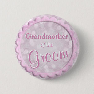 Großmutter des Bräutigam-RosaConfetti Button