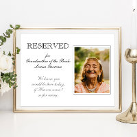 Großmutter des Fotos "Bride Reserved Seat Memorial