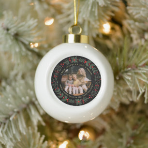 Großmutter Eleganter Kranz Foto Weihnachten Keramik Kugel-Ornament