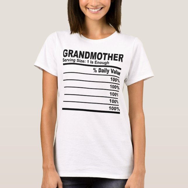 Großmutter Ernährung Fakten Personalisiert Frauen T-Shirt (Vorderseite)