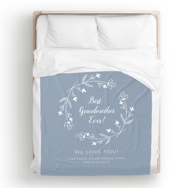 Großmutter Family Keepake Grandkids Dusty Blue Fleecedecke (Grandmother Family Keepsake Grandkids Dusty Blue Fleece Blanket Unique Special Gift For Her)