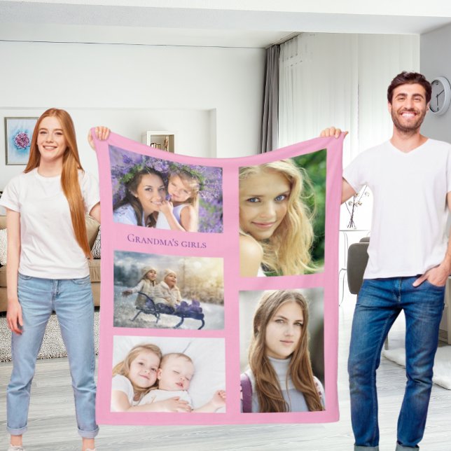 Großmutter-Foto sammelt Mädchen pink Fleecedecke (Von Creator hochgeladen)