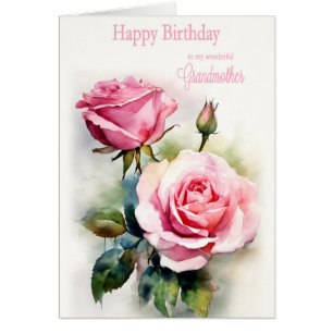 Großmutter Geburtstags-Rose Aquarell gestrichen