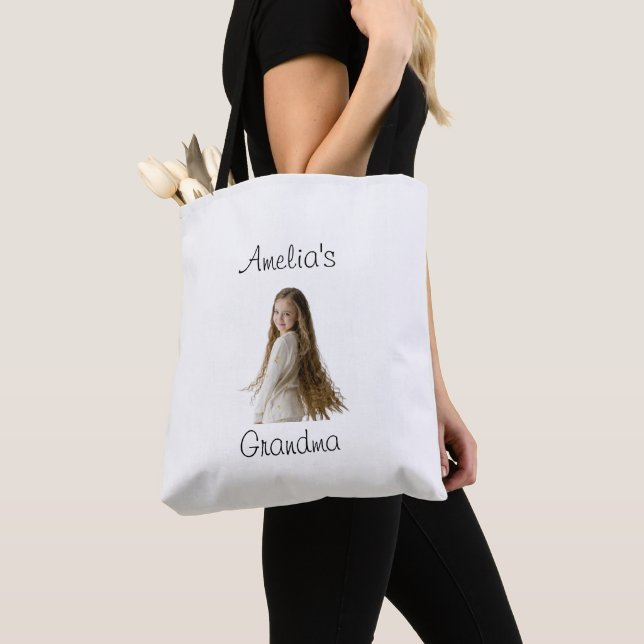 Großmutter-Geschenk - Name und Foto - Tasche (Von Nahem)