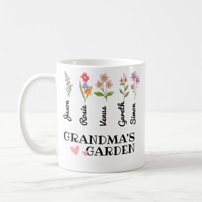 Großmutter-Geschenke im Garten Personalisiert Kaffeetasse (Links)