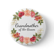 Großmutter Groom Rosa Rosa Blumenkopf Schaltfläche