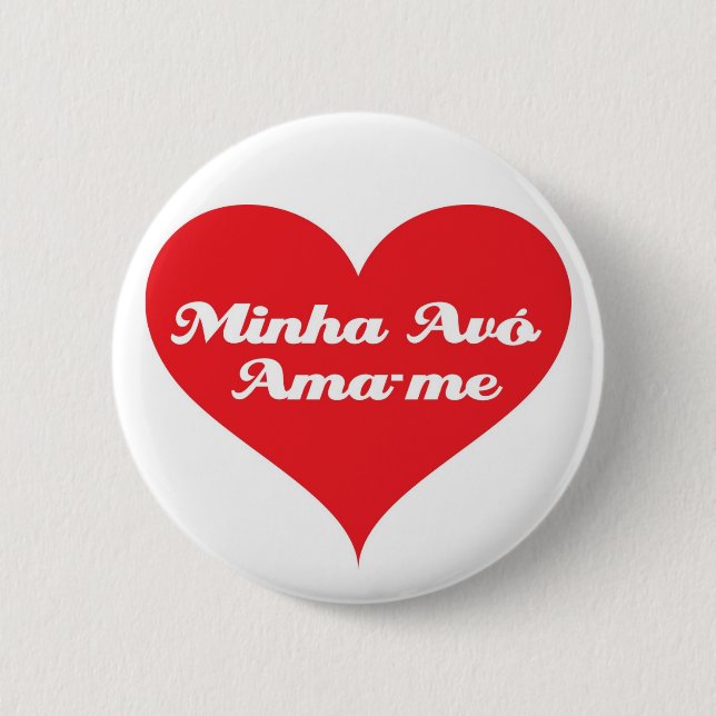 Großmutter-Lieben ich portugiesisch Button (Vorderseite)