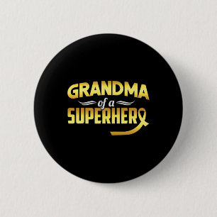 Großmutter mit Kinderkrebs aus einer Superheldenfa Button