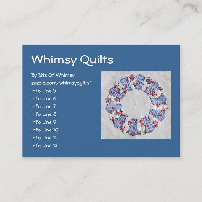 Großmutter Nellies Steppdecke - Block #3 Visitenkarte (Vorderseite)