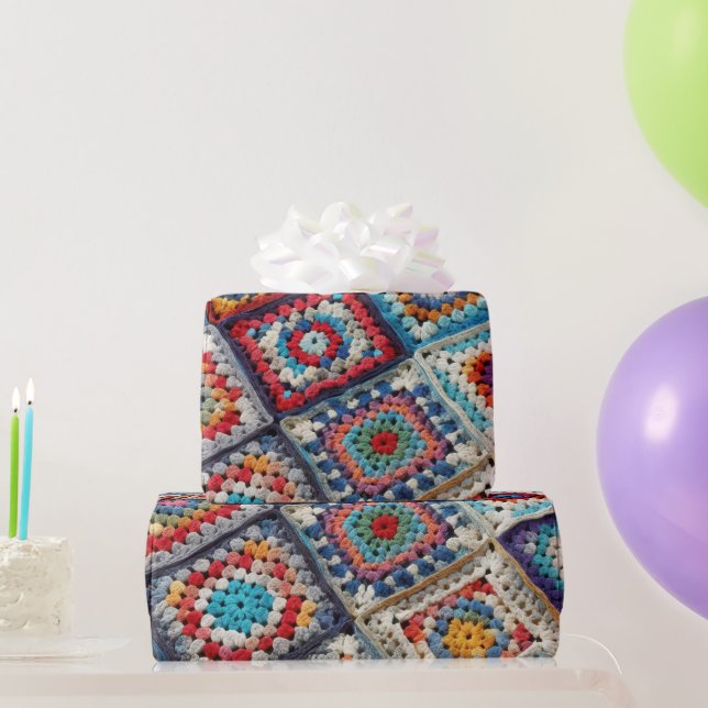 Großmutter-Quadrat-Häkeldecke  Geschenkpapier (Partygeschenke)