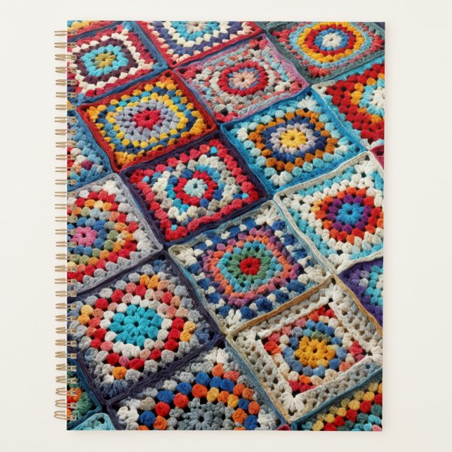 Großmutter-Quadrat-Häkeldecke  Planer (Vorderseite)