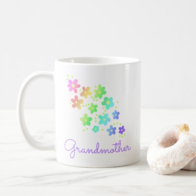 Großmutter Rainbow Blume Tasse (Mit Donut)