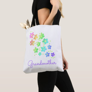 Großmutter-Regenbogen-Blume Tote Tasche