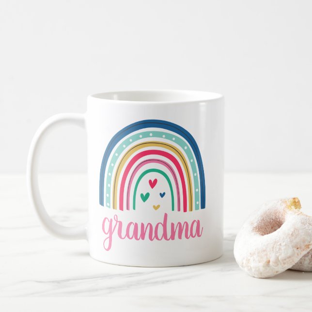 Großmutter Regenbogen Kaffeetasse (Mit Donut)