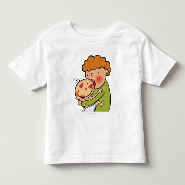 Großmutter-rosa Lippenstift-Küsse für Baby Kleinkind T-shirt (Vorderseite)