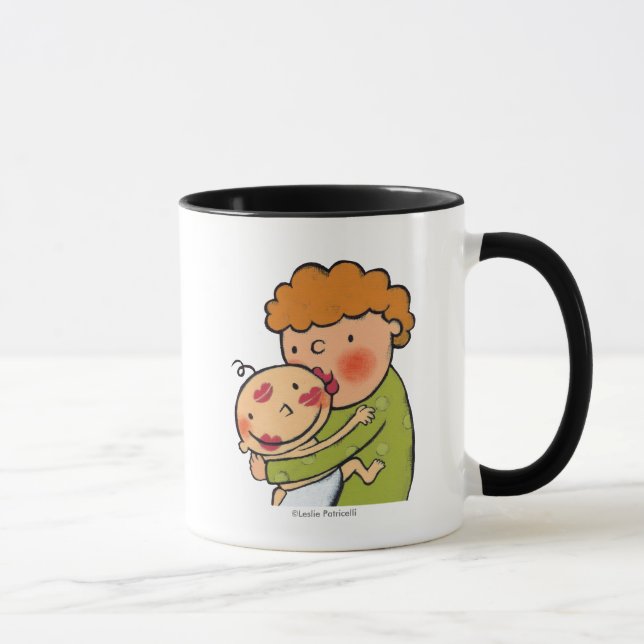 Großmutter-rosa Lippenstift-Küsse für Baby Tasse (Rechts)
