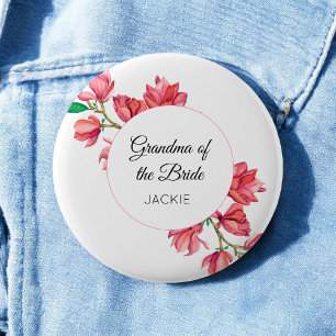 Großmutter Rosa Weiße Farbe Blüte Button