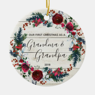 Großmutter-u. Großvater-erste Weihnachtsverzieru Keramik Ornament