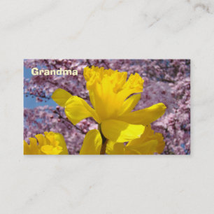 Großmutter-Visitenkarte-gelbe Narzissen-Blüten Visitenkarte