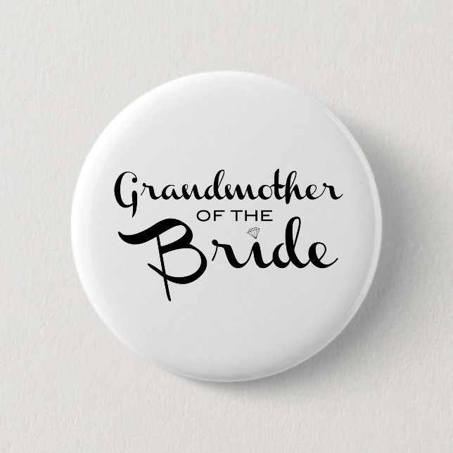 Großmutter von Bride Black auf Weiß Button (Vorderseite)