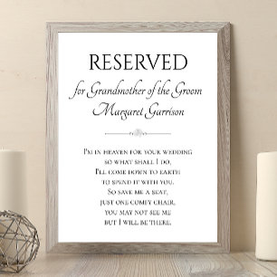 Großmutter von Groom Rettete eine Gedenkfeier Poster