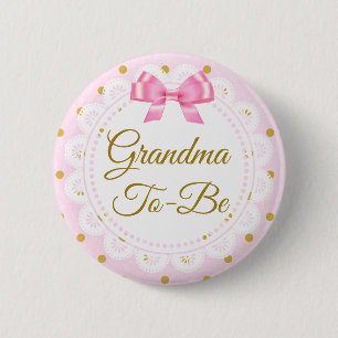 Großmutter, zum Babyparty-Rosa u. Goldknopf zu Button