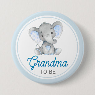 Großmutter, zum neuer Oma-Baby-Duschen-Elefant zu Button