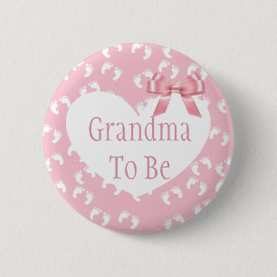 Großmutter, zum rosa Bogen-Babyparty-Knopf zu sei Button