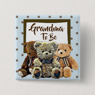 Großmutter, zum Teddybär-Babyparty zu sein Button