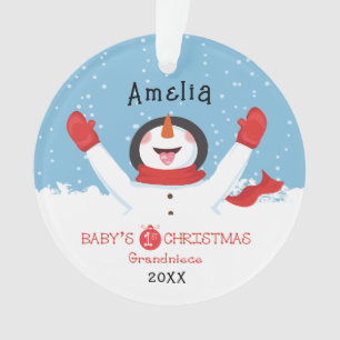 Großnichte Babys erstes Weihnachten Schneemann anp Ornament