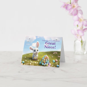 Großnichte Ostern mit flauschigem Osterhasen Karte