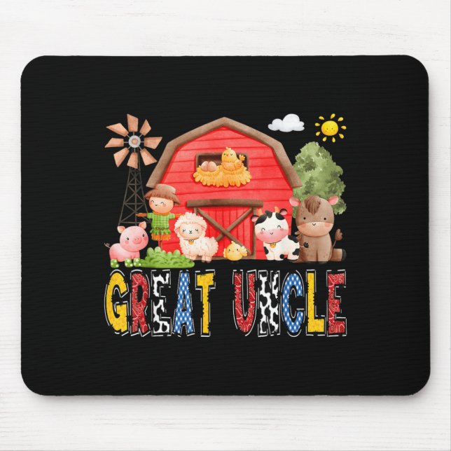 Großonkel rote Farmkuh Geburtstagsjunge passend Mousepad (Vorne)