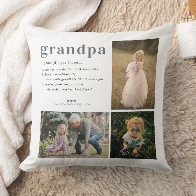 GroßPA-Definition | 3 Foto Collage Pillow Kissen (Decke)