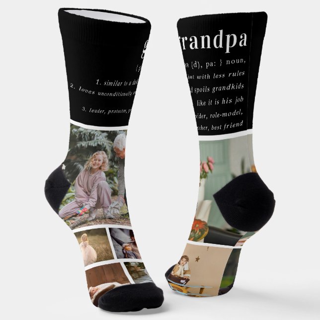 GroßPA-Definition | FotoCollage Personalisiert Socken (Gewinkelt)