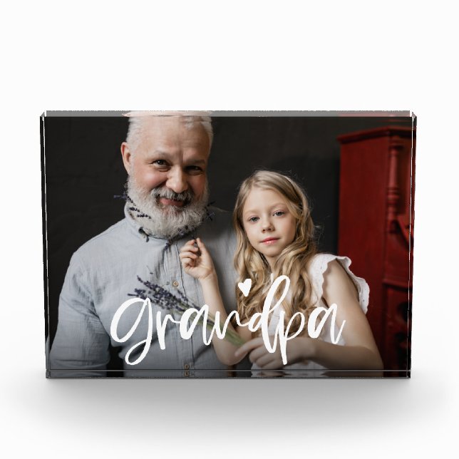 Großpa-Liebe Personalisiertes Geschenk Fotoblock (Vorderseite)