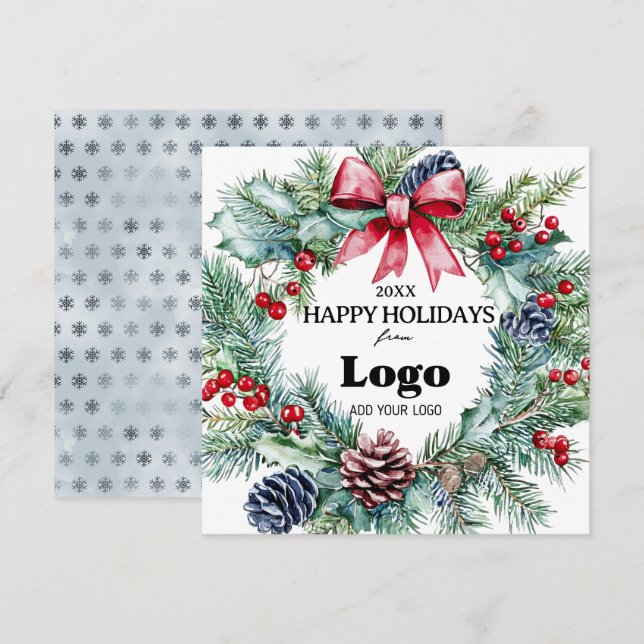 Großpackung Happy Holidays Karten für Kunden (Vorne/Hinten)