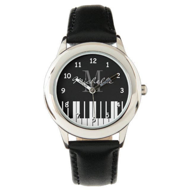 Großpiantasten Kinder mit individueller Monografie Armbanduhr (Vorderseite)