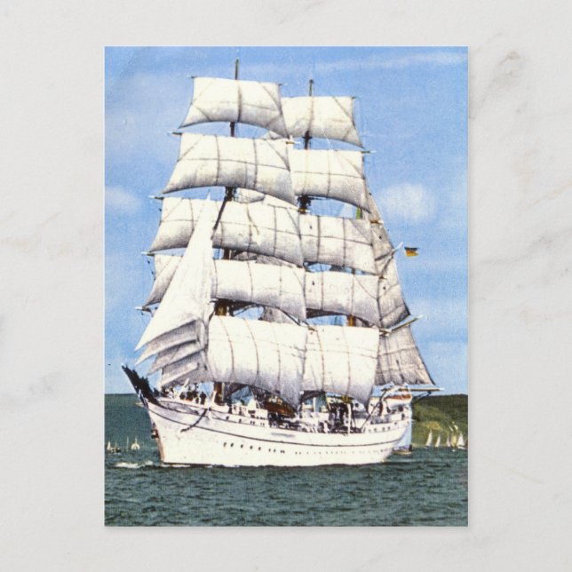 Großschiff, quadratischer Rigger, Postkarte (Vorderseite)