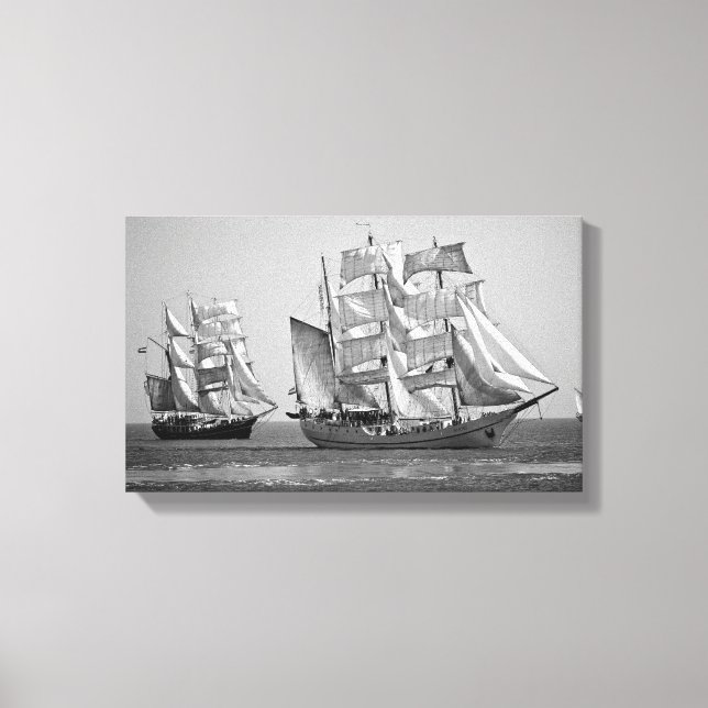 Großschiff schwarz-weiß leinwanddruck (Vorderseite)
