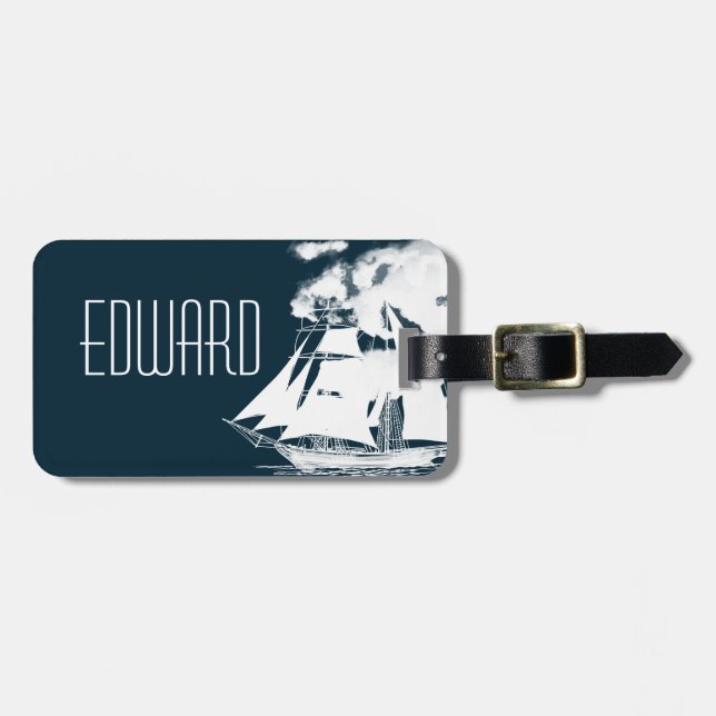 Großschiff und Wolken Gepäckanhänger (Vorderseite horizontal)