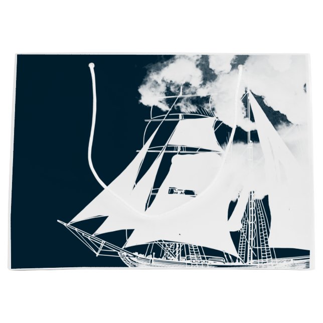 Großschiff und Wolken Große Geschenktüte (Vorderseite)