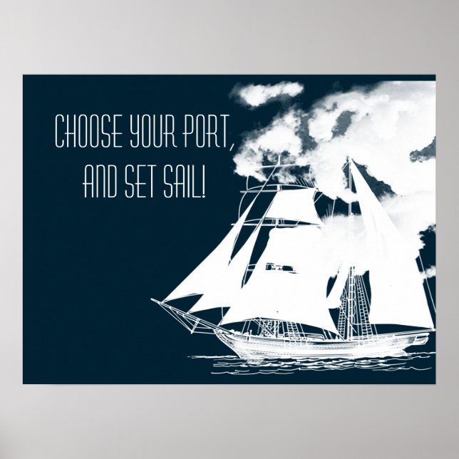 Großschiff und Wolken Poster (Vorne)