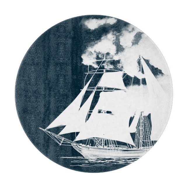 Großschiff und Wolken Schneidebrett (Vorderseite)