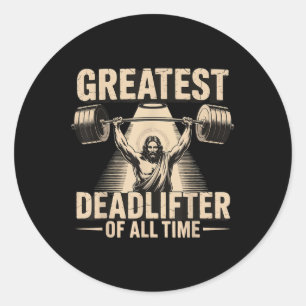 Größter Kraftsportler Aller Zeiten Jesus Runder Aufkleber
